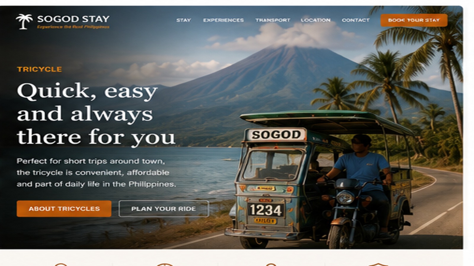 Red scooter with Mayon Volcano scenery in Albay